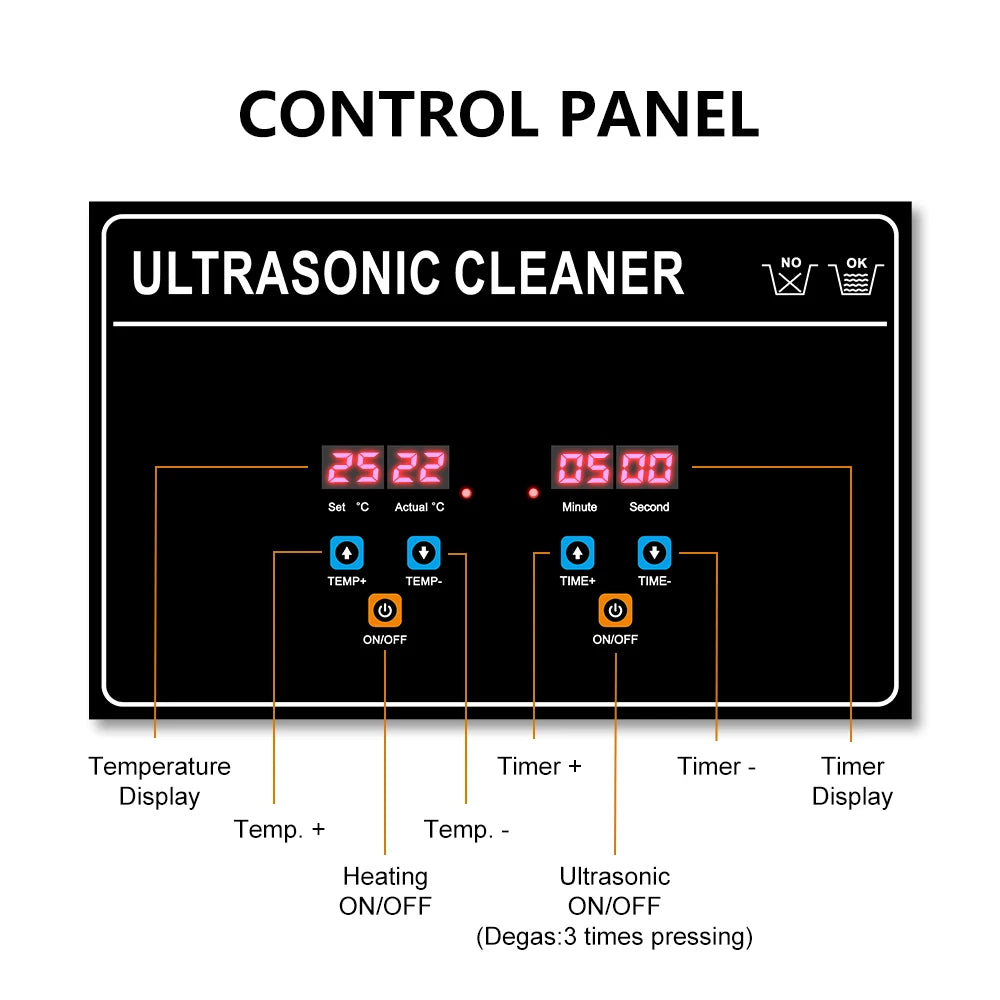 Compact 10L Ultrasonic Cleaning Bath with Basket