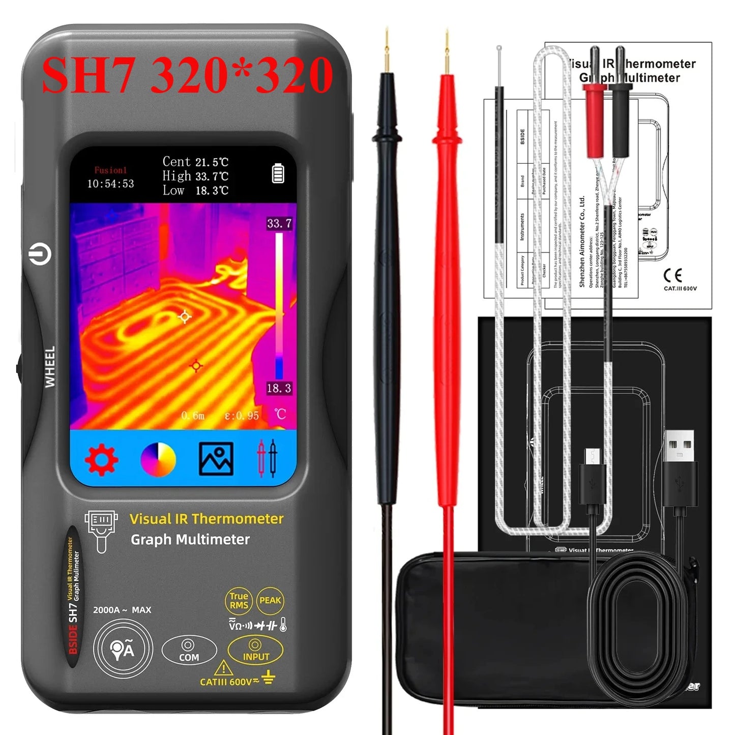 SH7 Thermal Imaging Multimeter 320x320 for Electrical Inspection