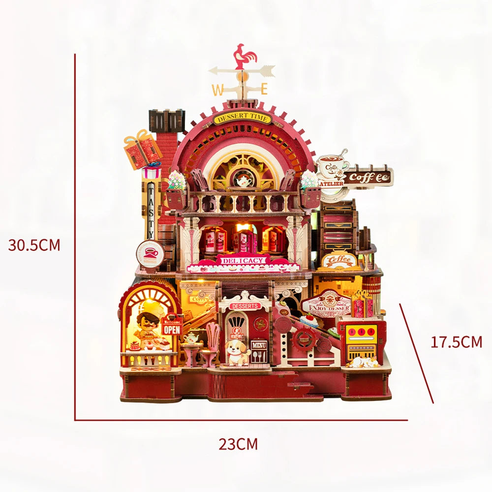 DIY Miniature Casa House Kit with Wooden Figurines for Gifts