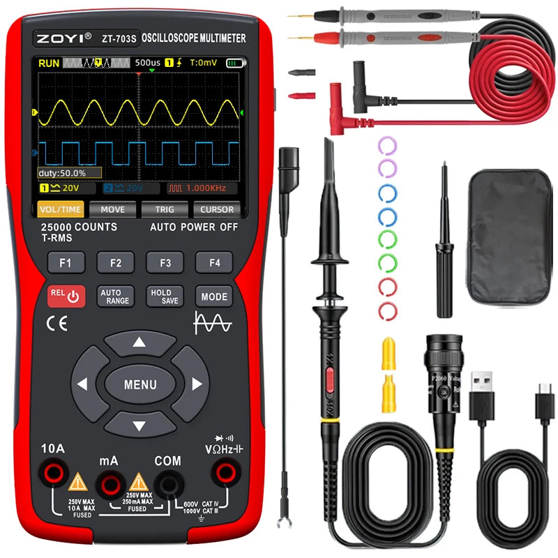 50MHz 3in1 Digital Multimeter Oscilloscope Waveform Generator
