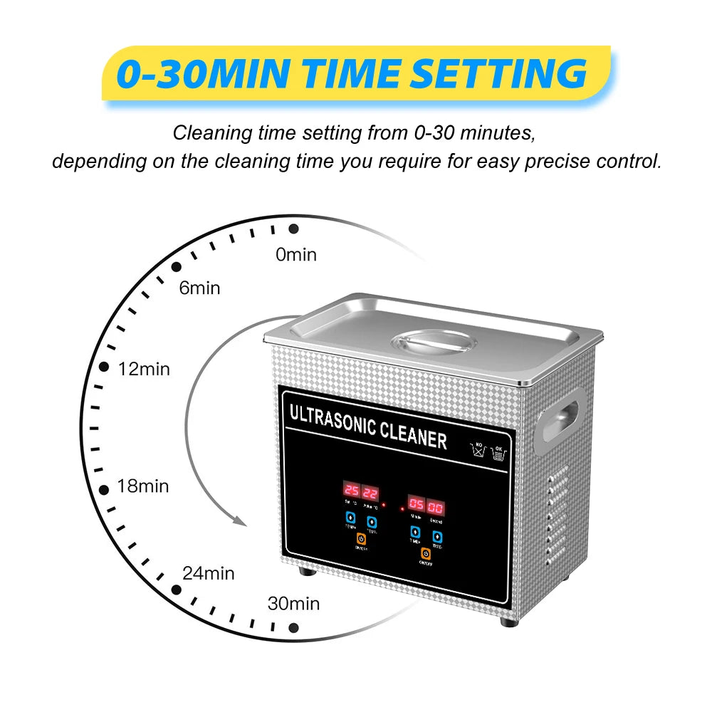 3.2L 120W Ultrasonic Cleaner with Heater Basket