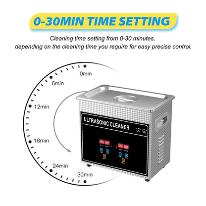 3.2L 120W Ultrasonic Cleaner with Heater Basket