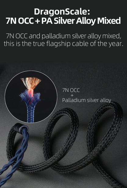 7N OCC Audiophile Earphone Cable MMCX 2-Pin 2.5mm