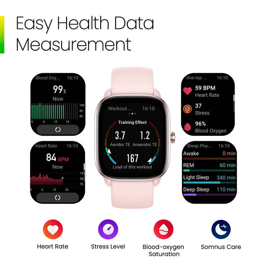 GTS4 Mini Smartwatch 1.65 Inch AMOLED Flamingo Pink