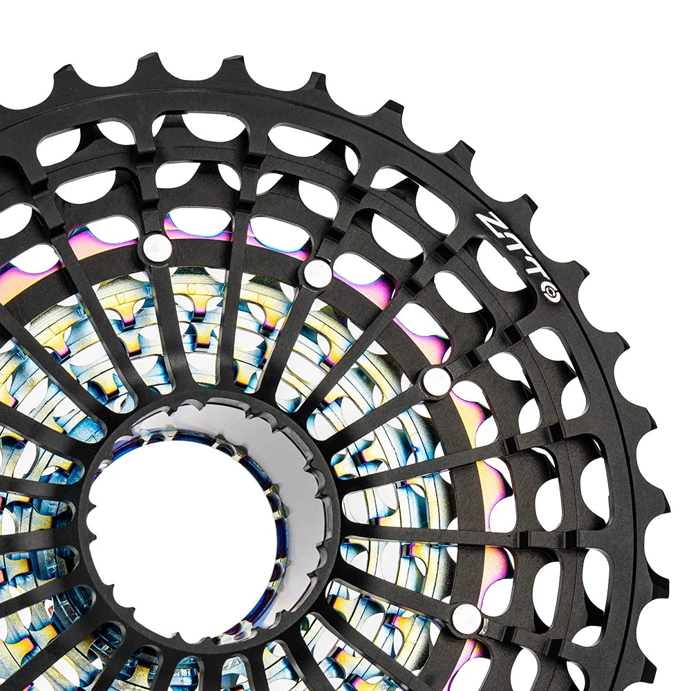 11S Road Bike Freewheel 34T Lightweight CNC Cassette Black Rainbow