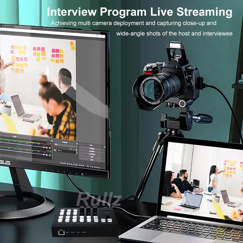 4-Channel HDMI Video Mixer Switcher with 1080p Live Streaming