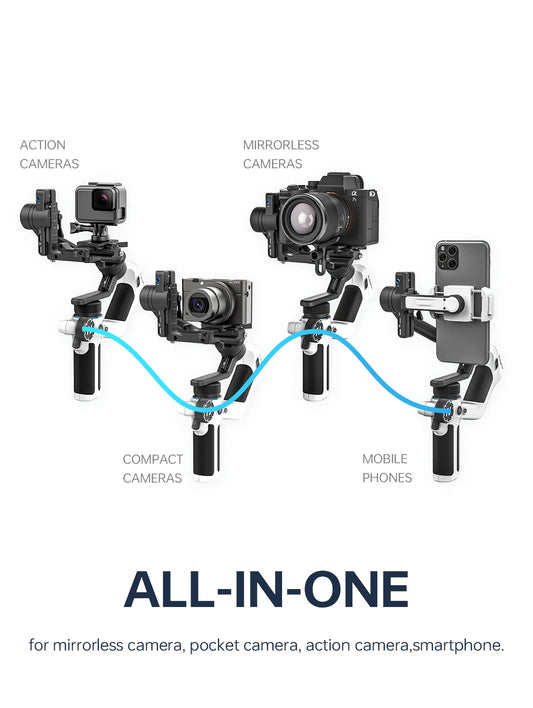 3 Axis Handheld Gimbal for Mirrorless and Action Cameras