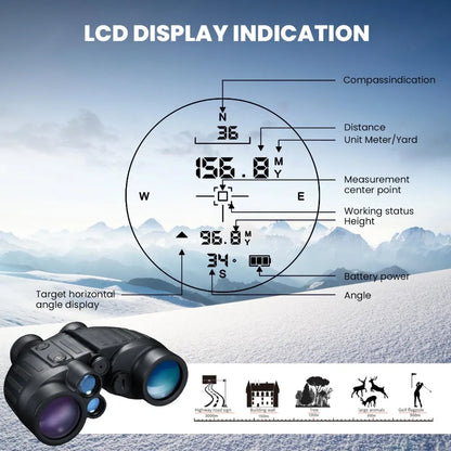 8×40 HD Binoculars Waterproof Bird Watching Rangefinder Compass