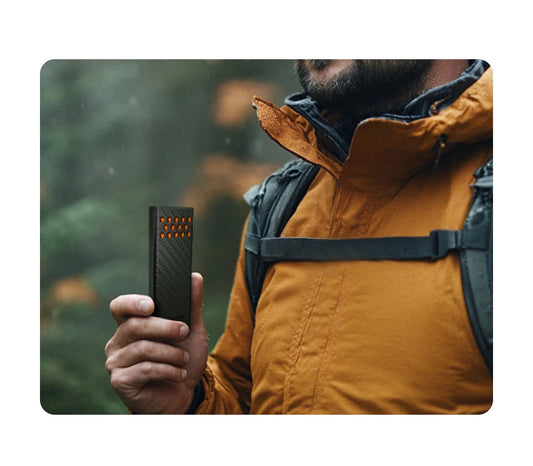 Blue 10000mAh Carbon Fiber Mobile Power Bank