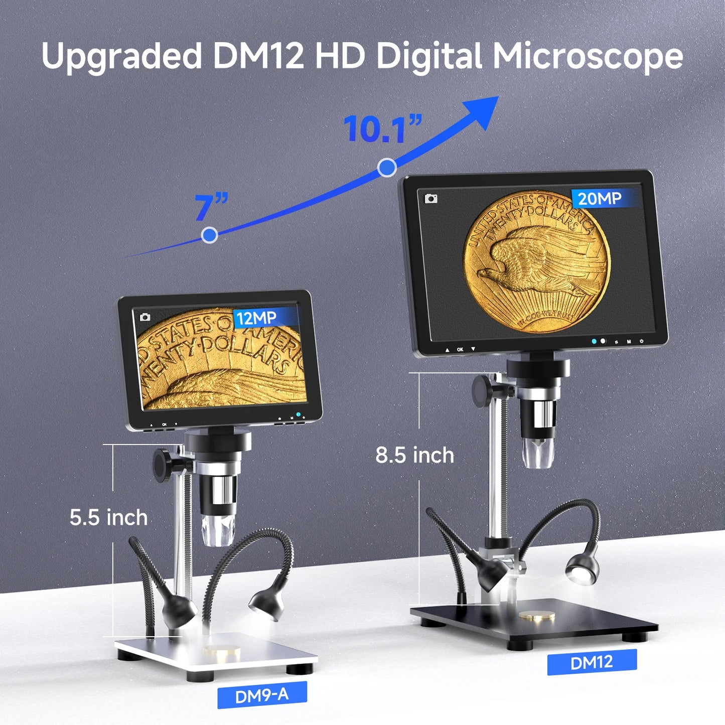 10.1in HDMI Digital Microscope 2000X 20MP Electronics Repair