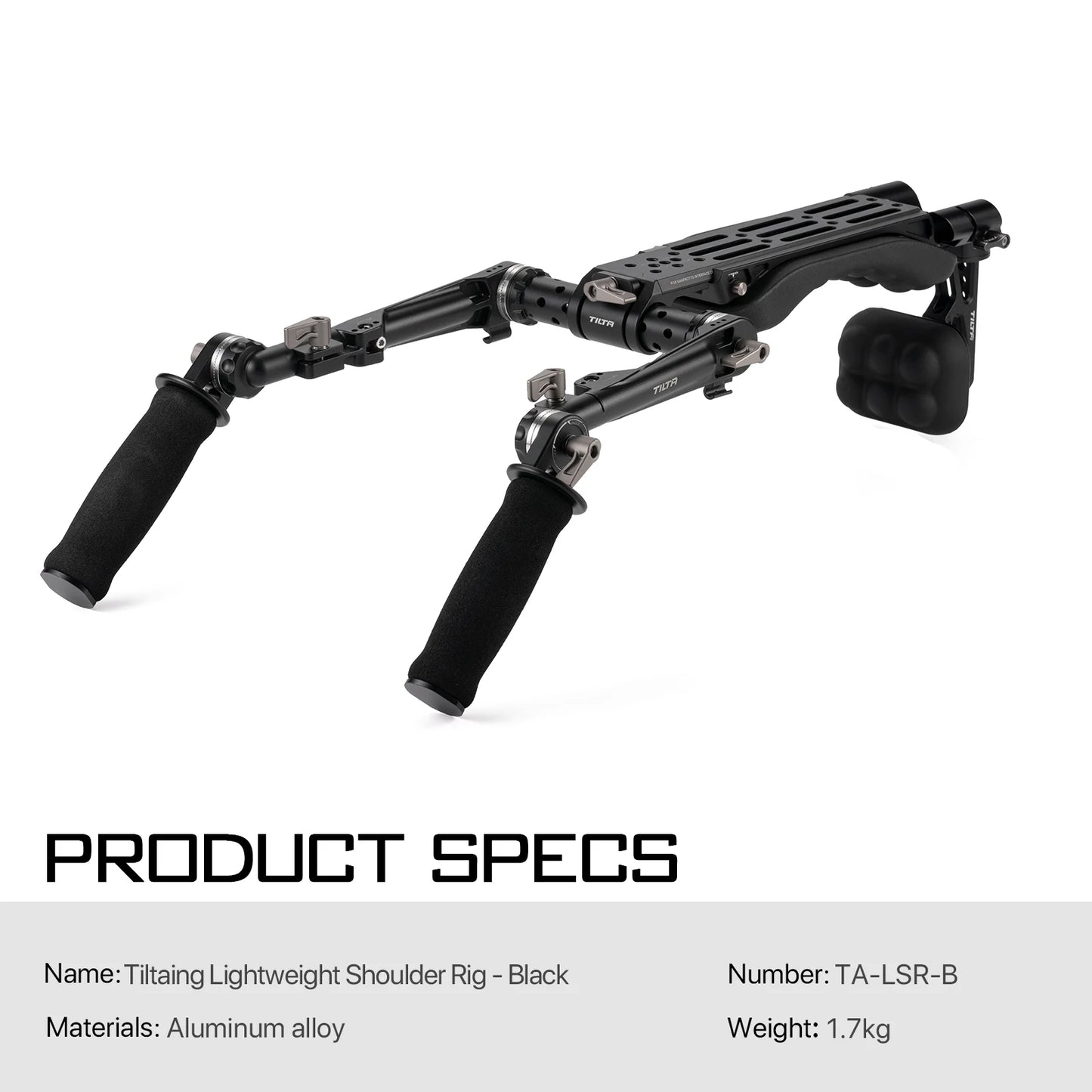 Lightweight Camera Shoulder Rig with Arca Manfrotto Baseplate