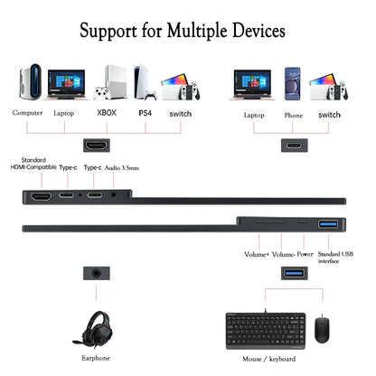 16 Inch 4K Touch Portable Monitor for Laptop Switch