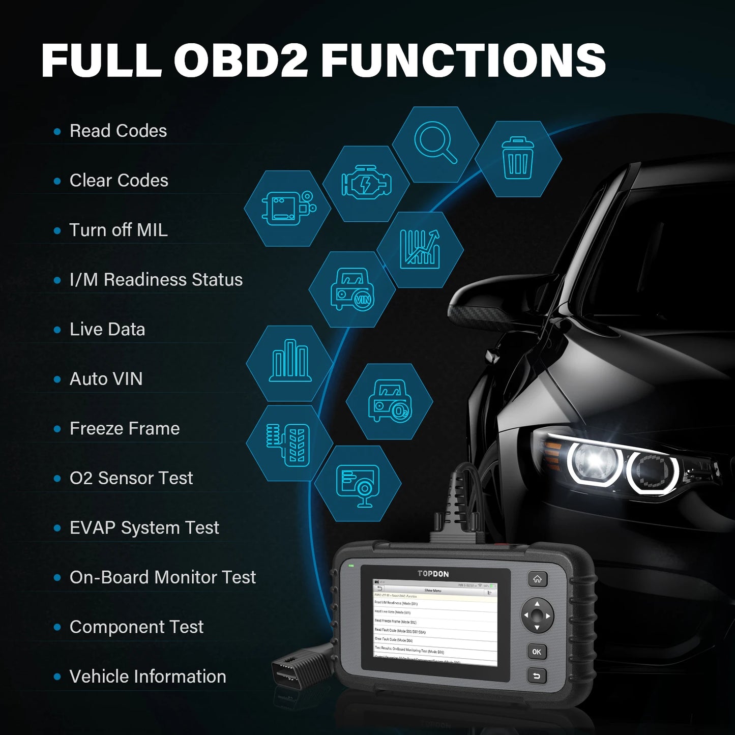 Portable Engine Code Reader Car Diagnostic Scan Tool Full Systems