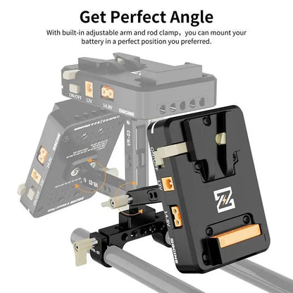 V-Mount Battery Plate with Clamp and USB-C PD Output