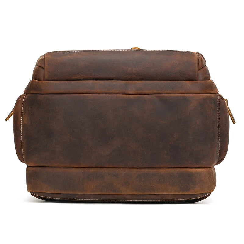 Business Leather Laptop Backpack Double Layer