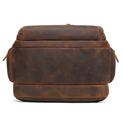 Business Leather Laptop Backpack Double Layer