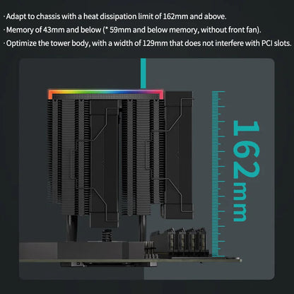 Heavy Duty CPU Cooler 6 Heat Pipes Digital Screen
