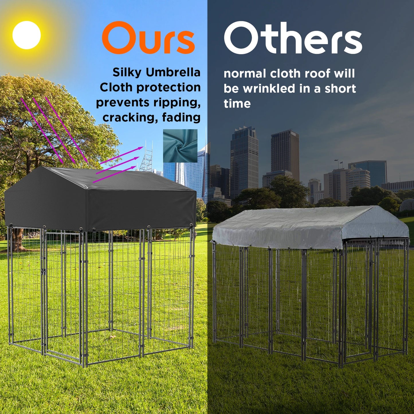 Oversized Outdoor Dog Kennel with Waterproof Cover