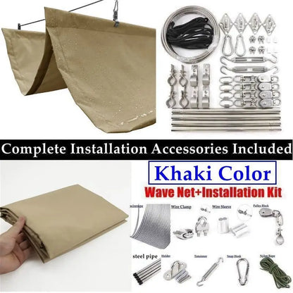 Khaki 2.5mx5m Telescopic Patio Sun Shade Cover