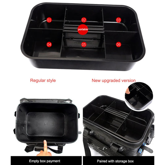 Large Portable Fishing Tackle Box with Multi-Compartment Storage