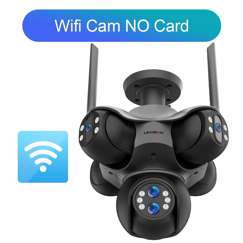 30MP 6 Lens WiFi PTZ Security Camera 10X Zoom