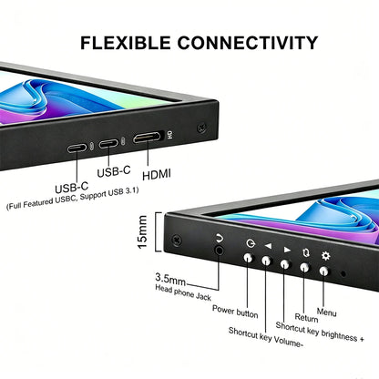 12.3 Inch Portable Touchscreen Monitor IPS Type-C HDMI Display