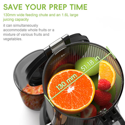 Cold Press Juicer Slow Masticating 130mm Feed Chute