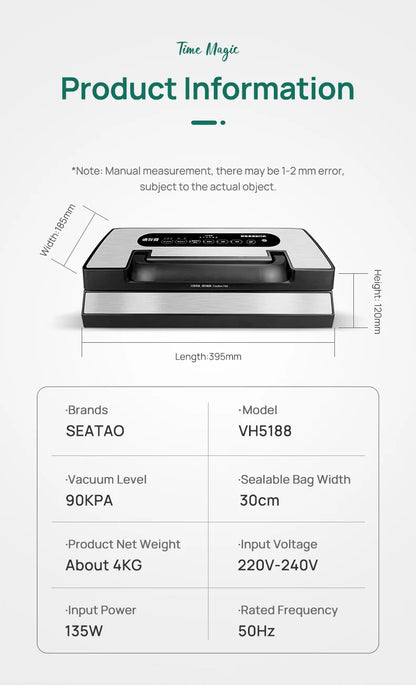 Automatic Vacuum Sealer Machine with Built-in Cutter & Storage
