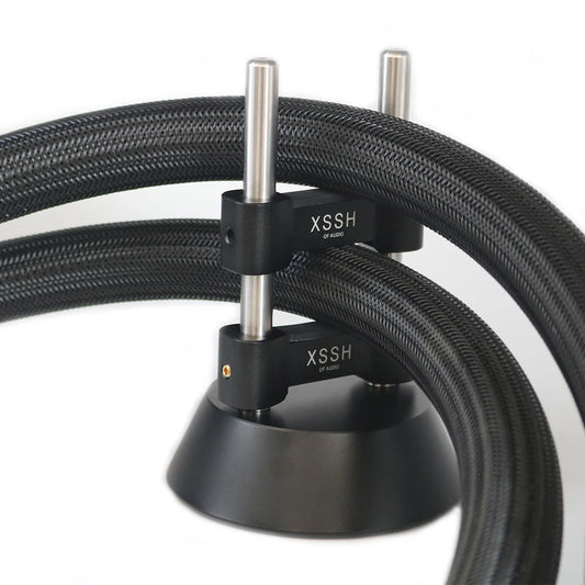 Aluminum Audio Cable Organizer Stand Size 2 Black 2pcs