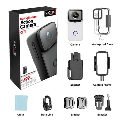 C200 4K Action Camera 128GB SD, Waterproof