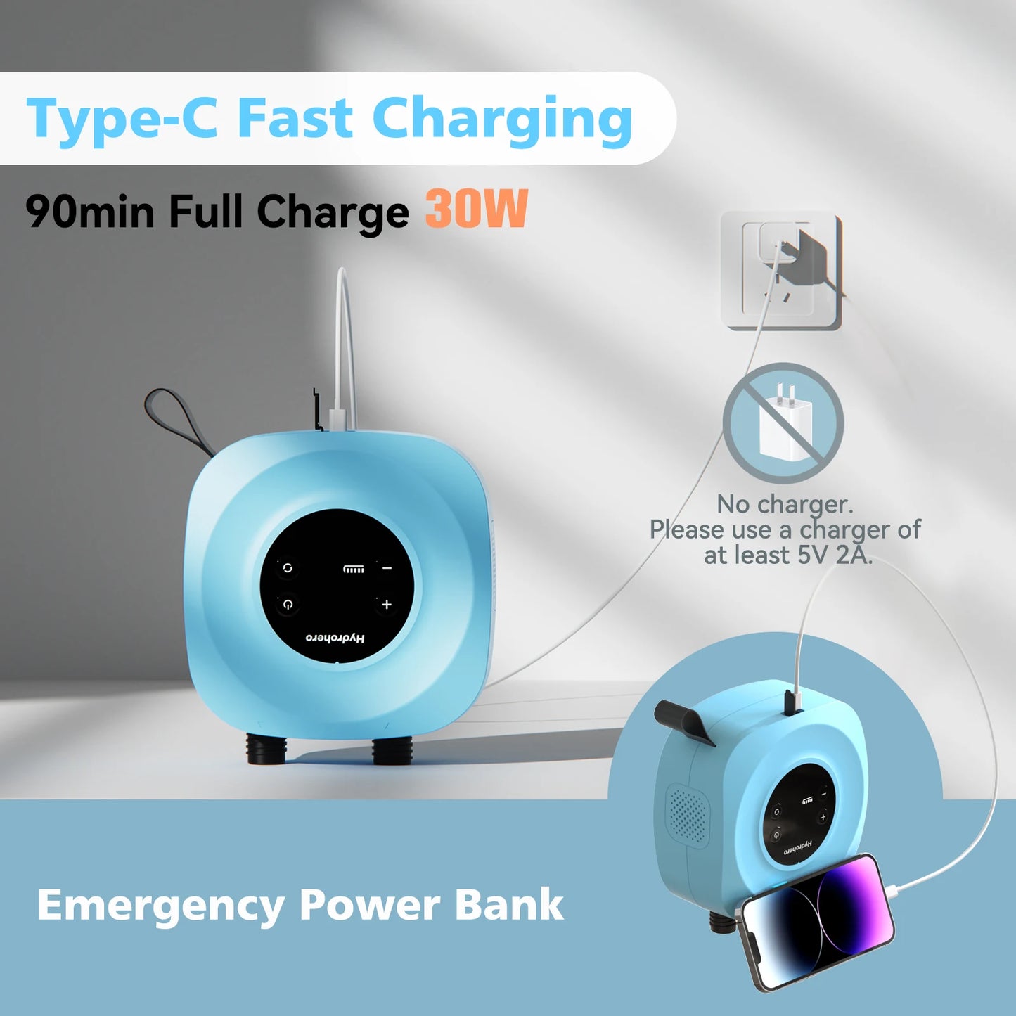 Electric SUP Air Pump 20PSI with Rechargeable Battery