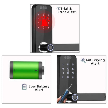 22x200 WiFi Door Lock with Screen & Rechargeable Battery