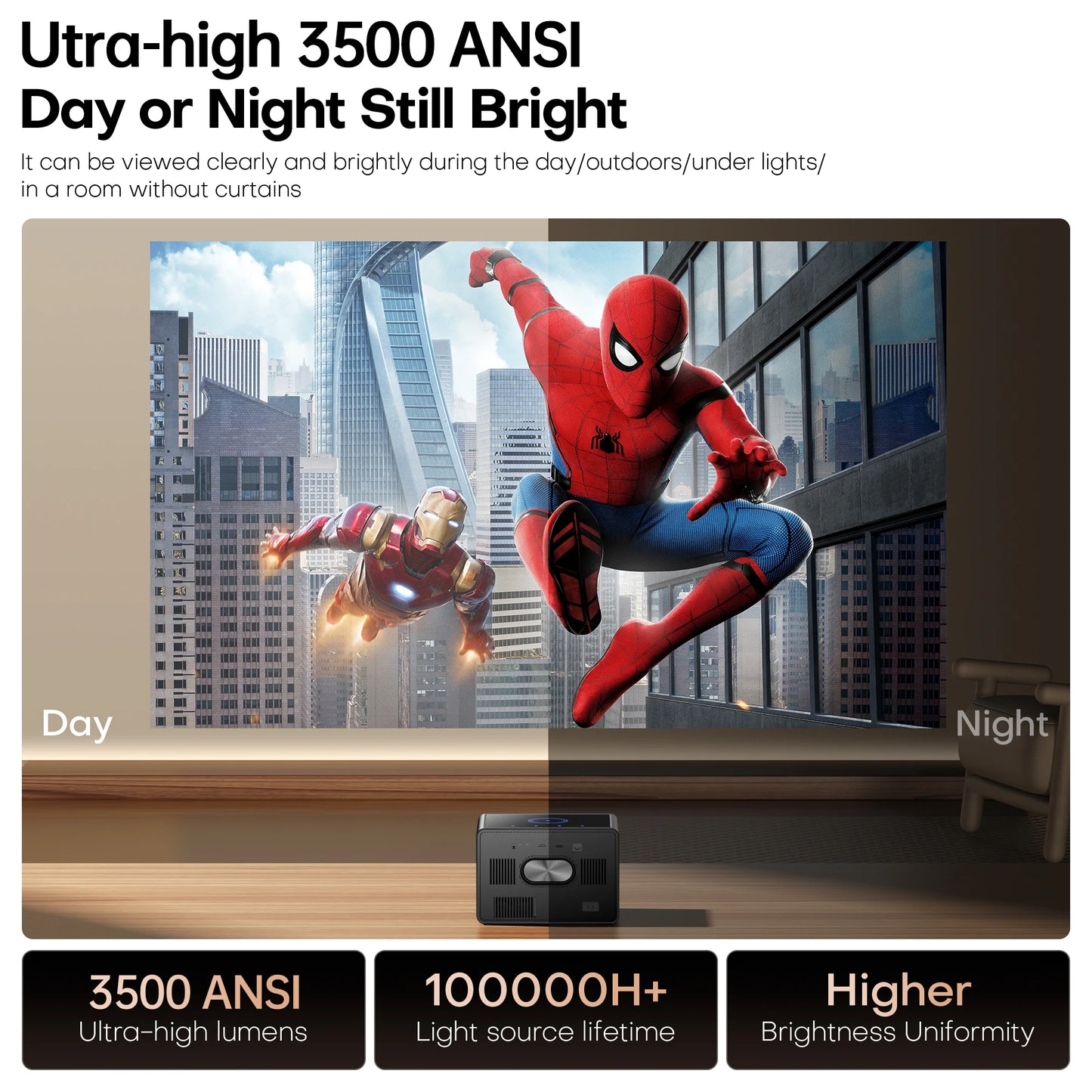 4K Smart Home Theatre Projector with Auto Focus WiFi6