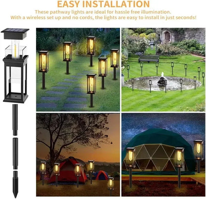 10 Pack White Solar Garden Path Lights for Walkways and Lawns