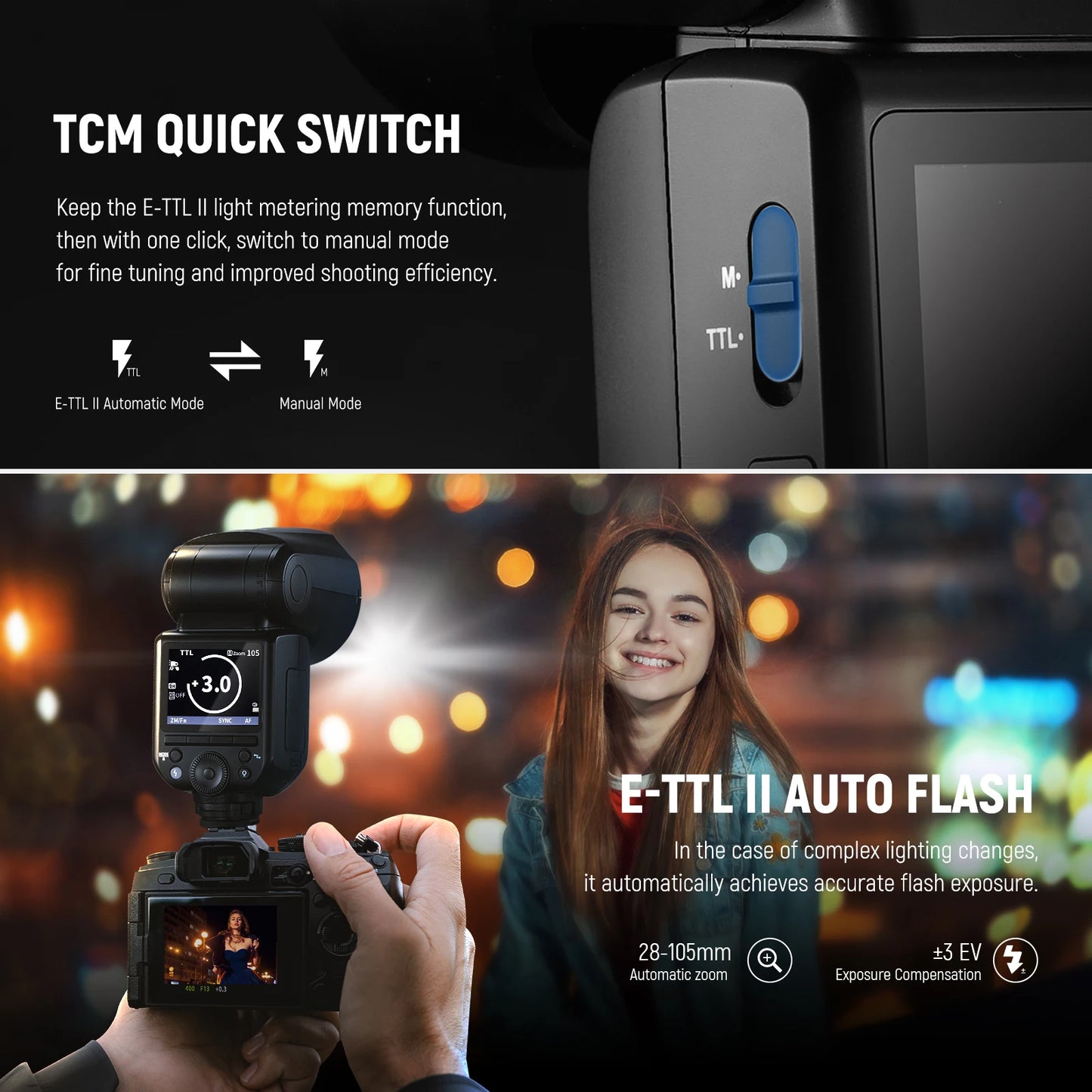 2.4G Wireless TTL Flash with 3000mAh Battery Nikon