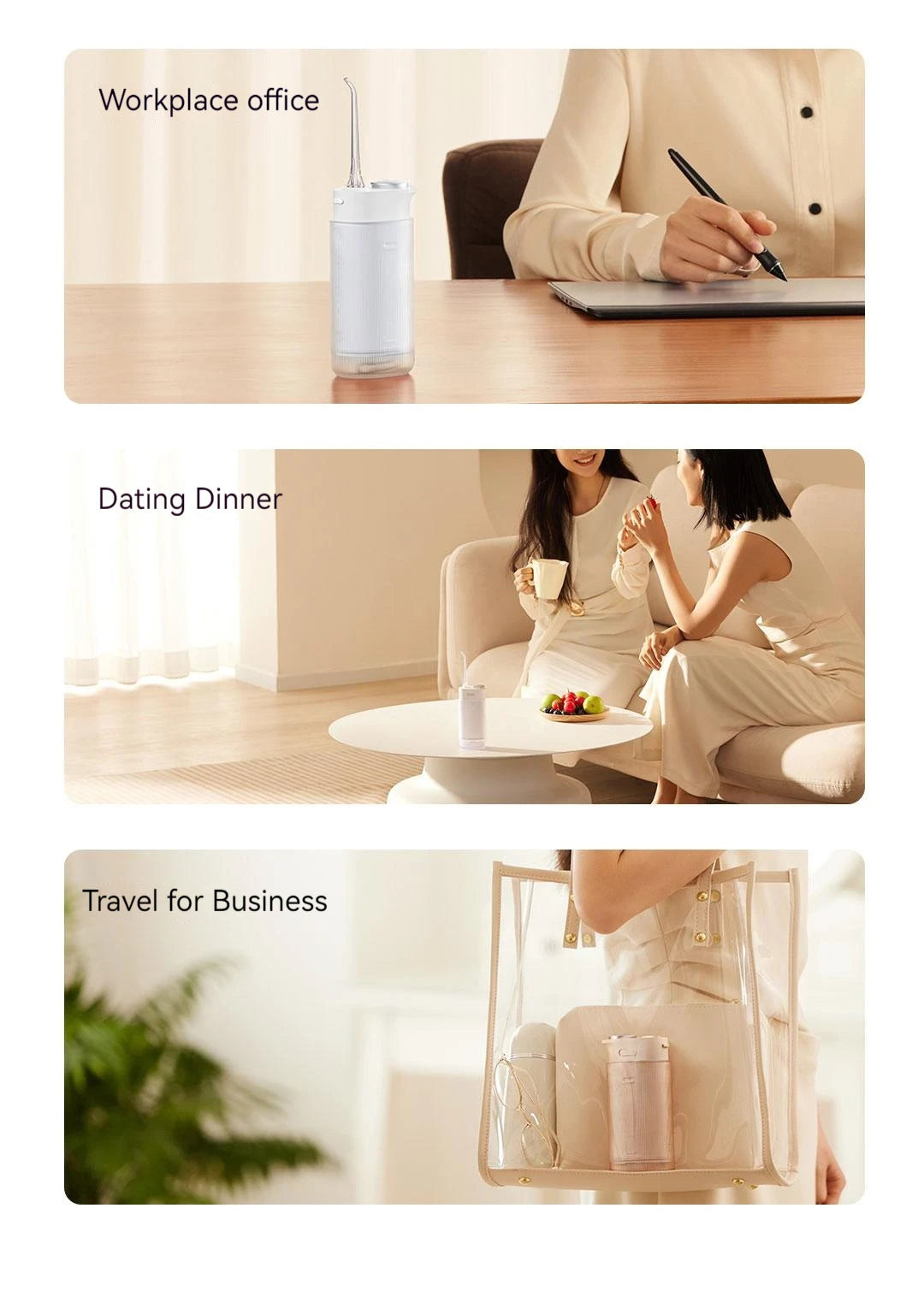 Portable Electric Water Flosser 200ml with 4 Cleaning Modes