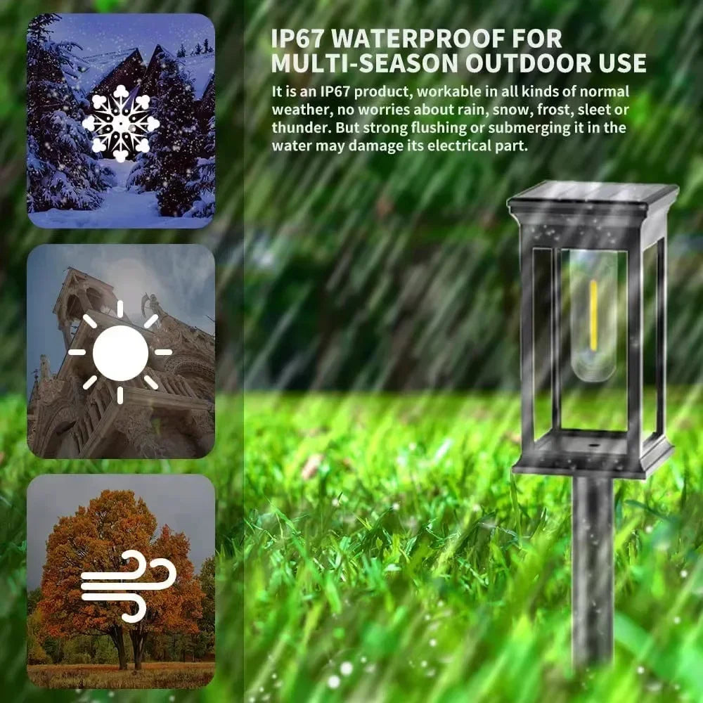 Warm Glow Solar Garden Path Lights Outdoor Set of 10