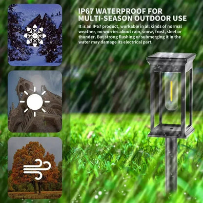Warm Glow Solar Garden Path Lights Outdoor Set of 10