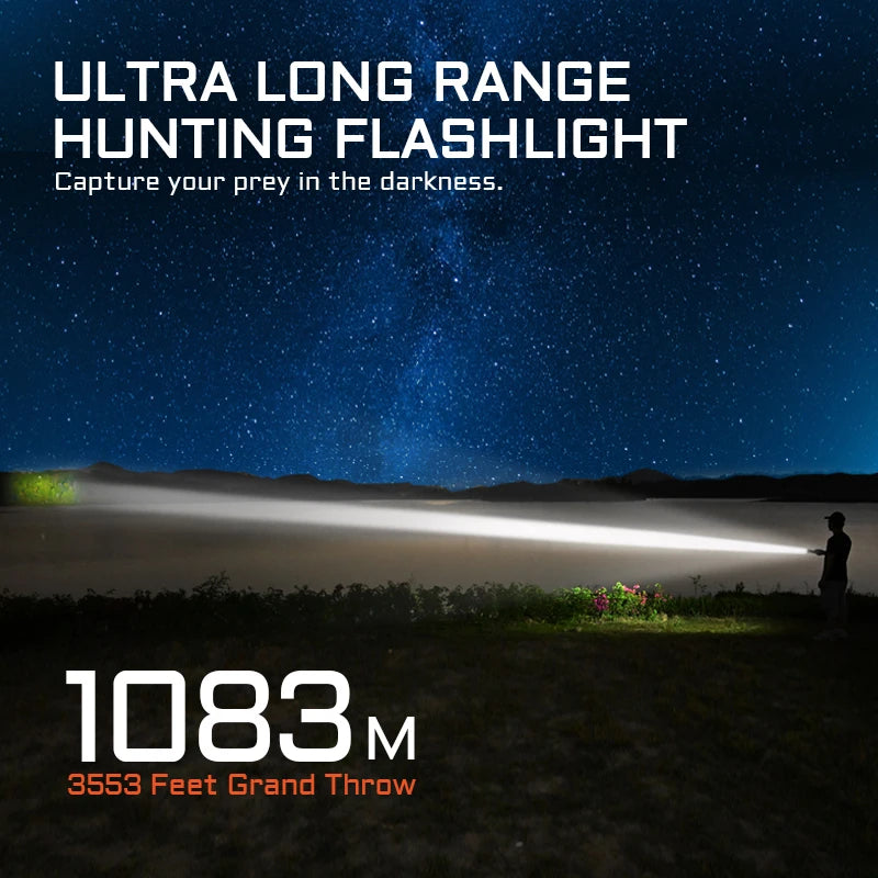 High-Power White LED Hunting Flashlight Portable
