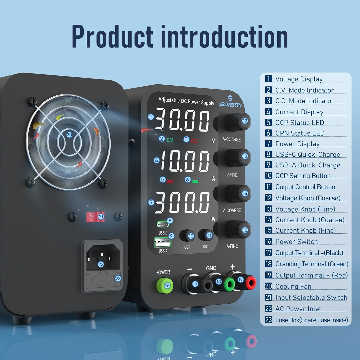 High Precision 120V 3A Regulated DC Power Supply