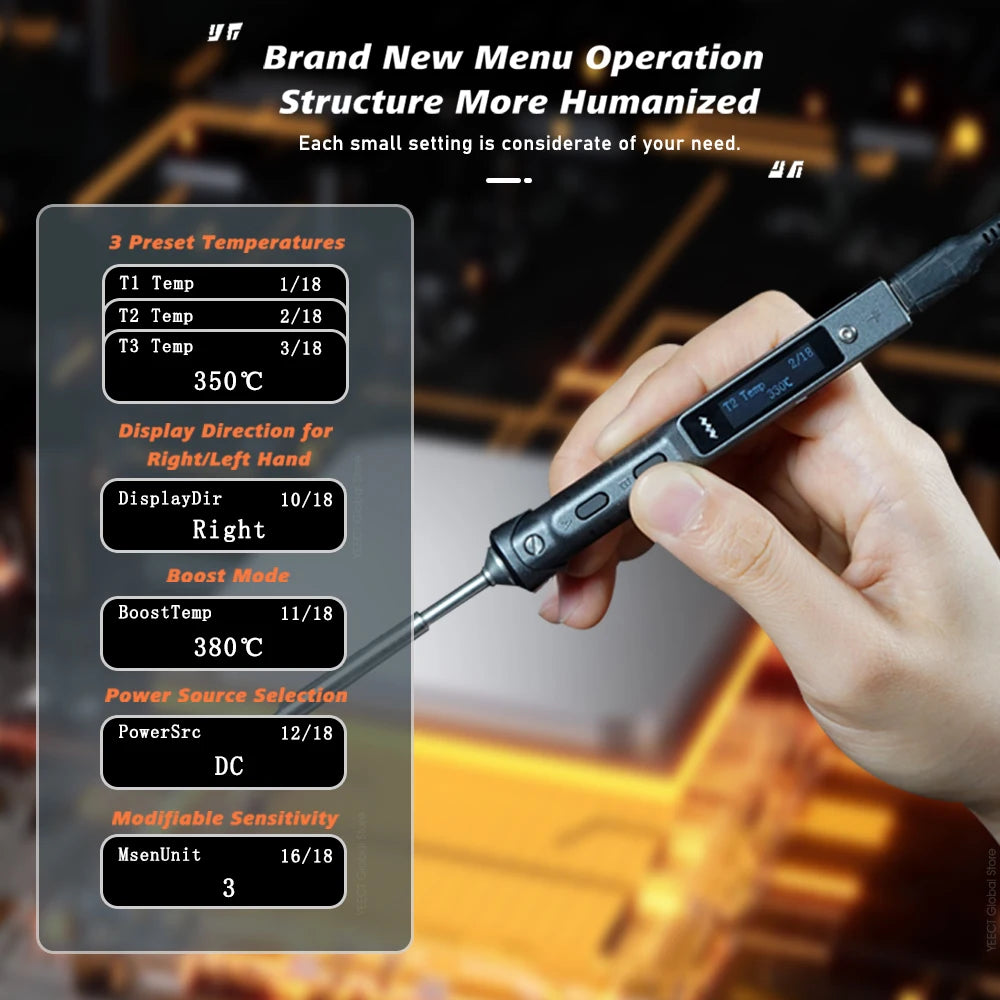 90W USB Electric Soldering Iron Adjustable Temperature