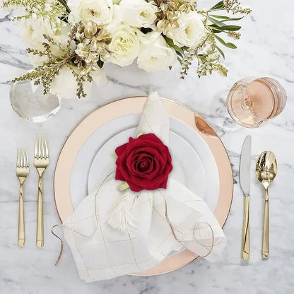 Red Rose Napkin Rings Set 96pcs Event Table Decoration