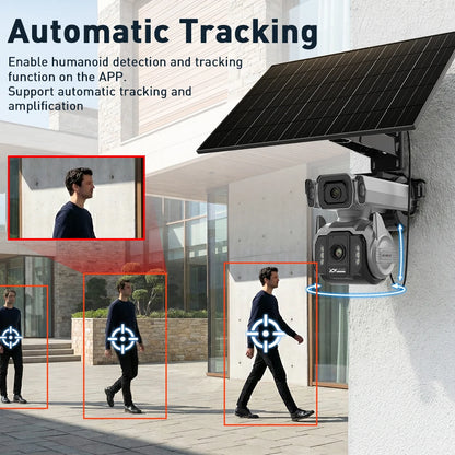 10MP 4G Solar Outdoor Camera 12X Optical Zoom Tracking