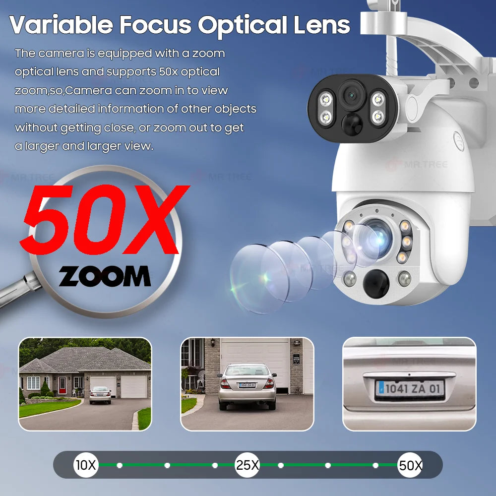 10MP Outdoor PTZ Camera 64GB WiFi 4G
