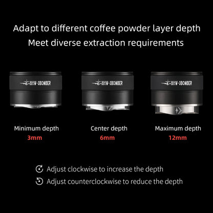 58mm Espresso Coffee Distributor Adjustable Depth Tool