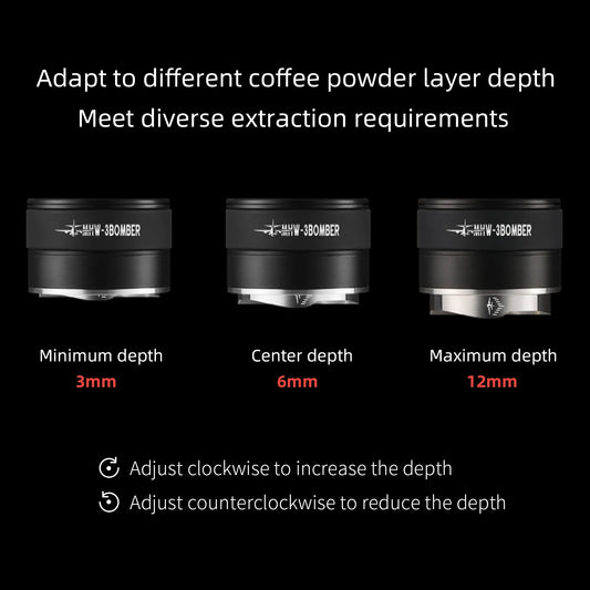 58mm Espresso Coffee Distributor Adjustable Depth Tool