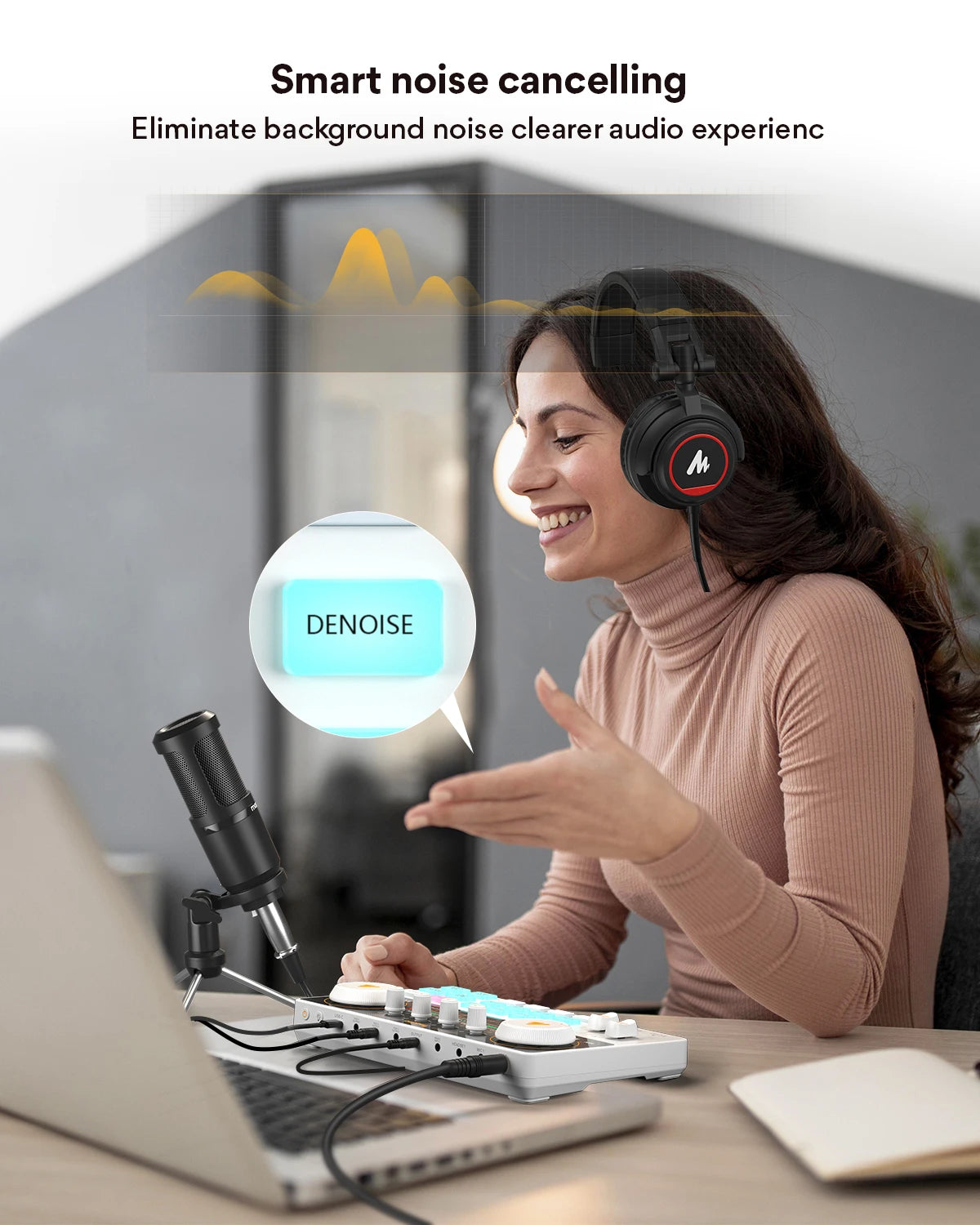 Portable Sound Card & Condenser Microphone Set for Streaming