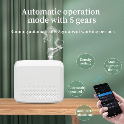 White Wall Mounted Essential Oil Diffuser with Bluetooth Control