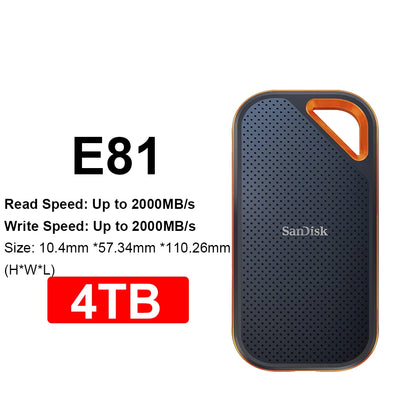 Portable 4TB Solid State Drive  Fast USB-C/A Storage