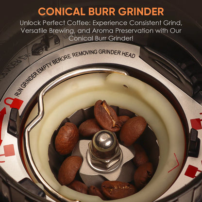 Electric Conical Burr Coffee Grinder with 48 Grind Settings